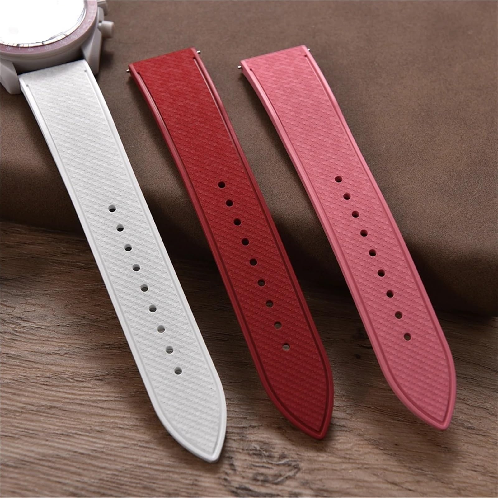 Generico Cinturino per orologio sportivo da immersione 20 mm 22 mm: gomma a sgancio rapido, impermeabile e flessibile