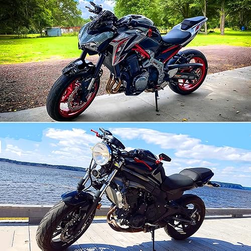 Miniatura 6 de goodfitment - Espejo de extremo de barra de motocicleta, espejos laterales universales de 78 pulgadas con mango retrovisor compatible con MT09 MT03