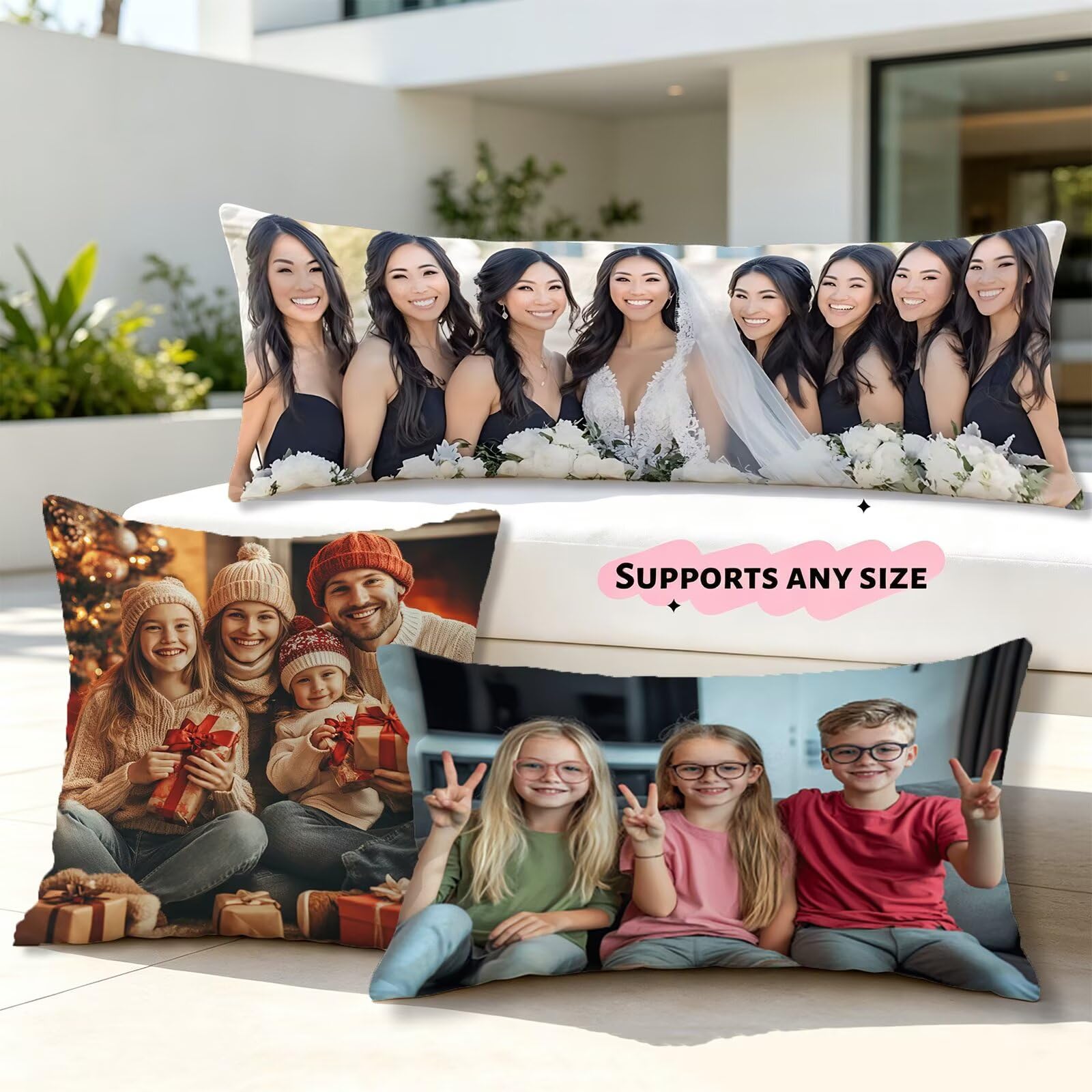 Coussin Personnalisé Photo, Coussin Canape, Taie Oreiller 60x180, Cod193