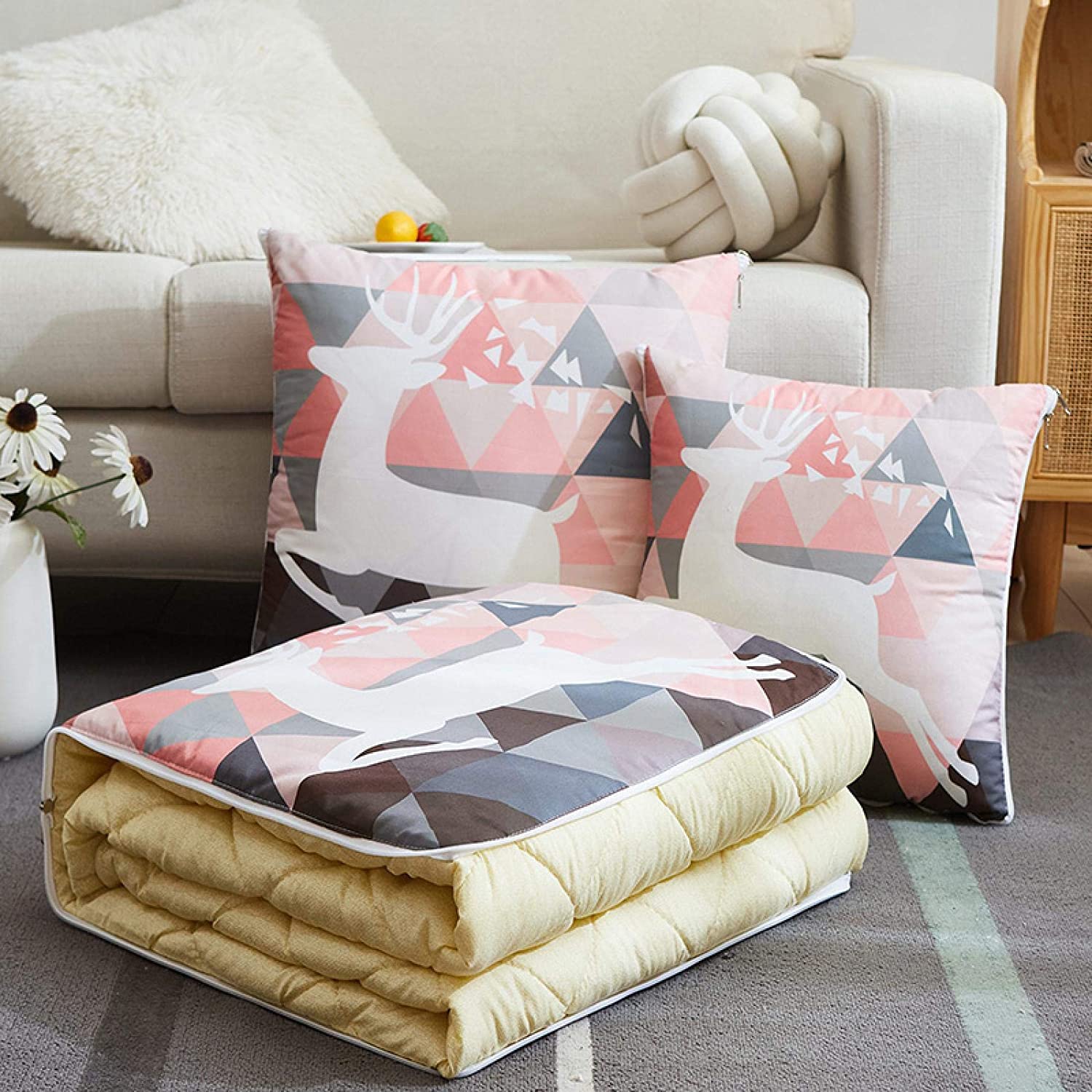 OIFAODAO Blanket pillow, 2 In 1 Cushion Throw Pillows,cuddle cushion,travel pillow blanket, in