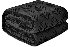 Exclusivo Mezcla Fleece Throw Blanket: Ultimate Comfort in Black and Grey