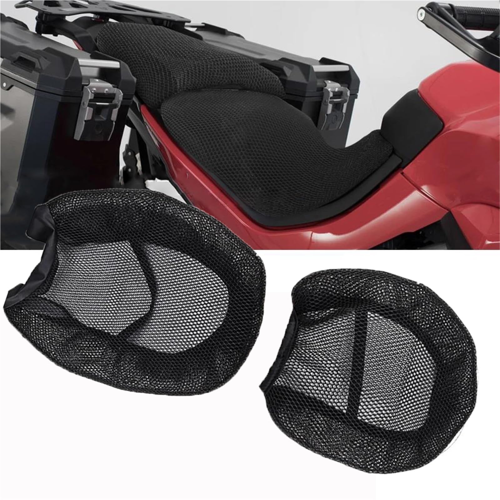 Funda de asiento de moto para Ducati Multistrada 1260 S MTS 1200 de malla protectora 3D color negro 7