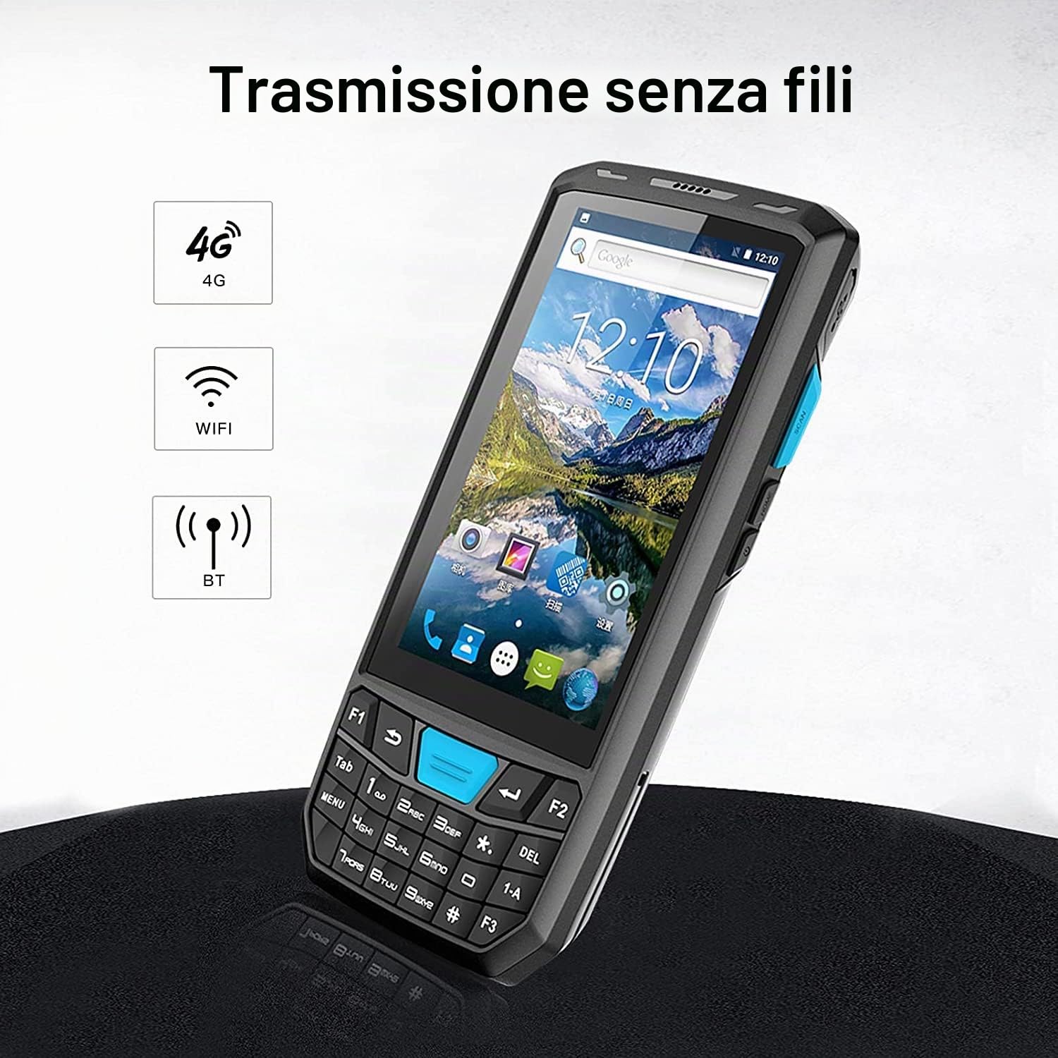 Scanner di codici a barre Android 2024, Android 13 PDA, scanner di codici a barre da 4 GB + 64 GB con tastiera, dotato di scanner di codici QR Honywell N6703 1D 2D, scanner