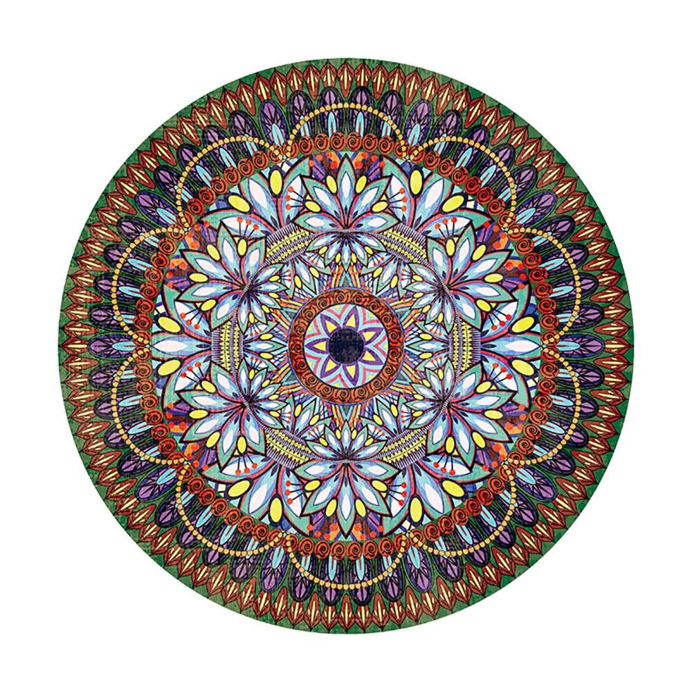 Tapis Rond Salon, Moderne Boho Mandala Imprimé Tapis De Sol Décoration Antidérapant pour Chambre À Coucher, Salon, Cuisine, Décoration D'intérieur,01-140cm