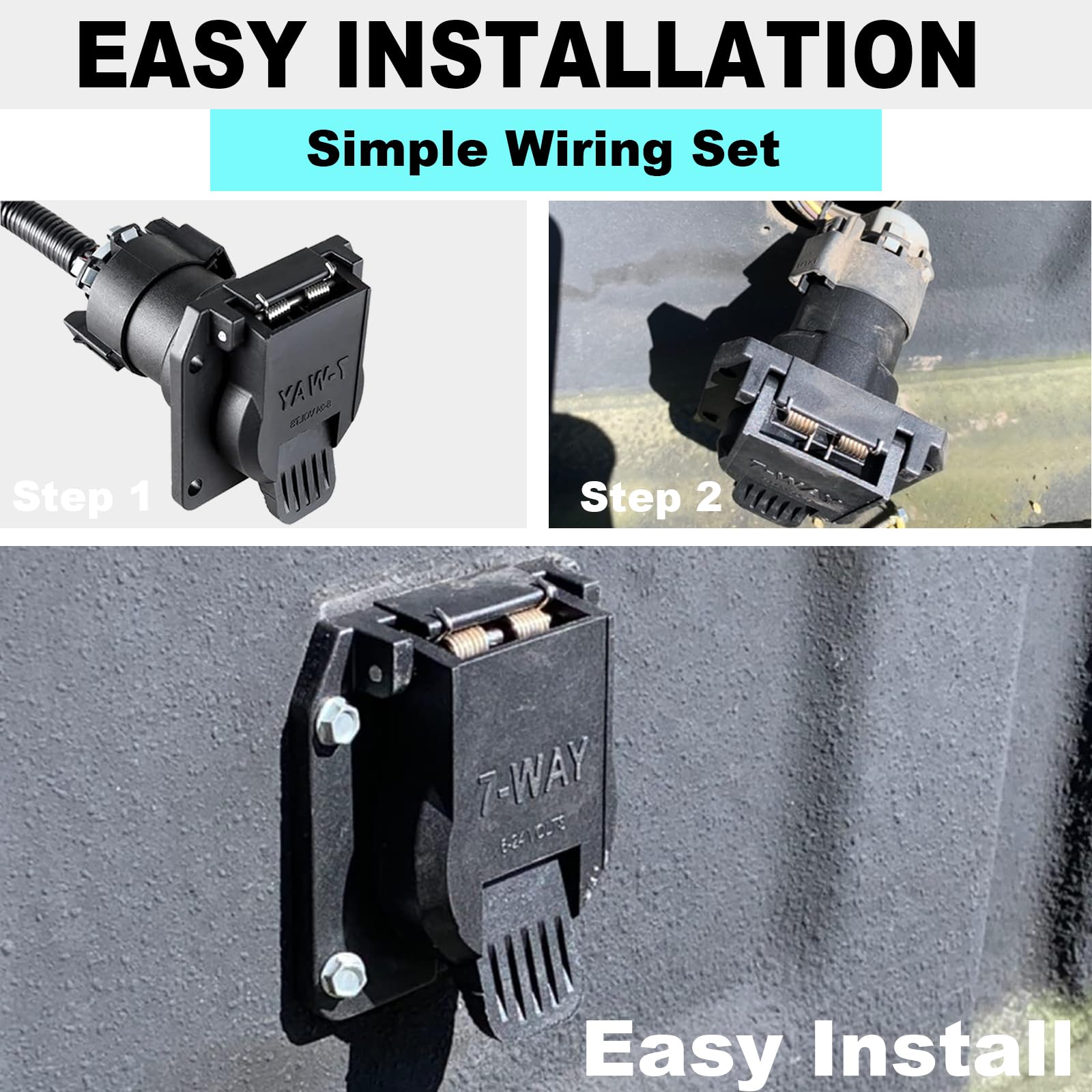 Amazon.com: CXTM 7 Pin Trailer Connector Socket Vehicle-Side