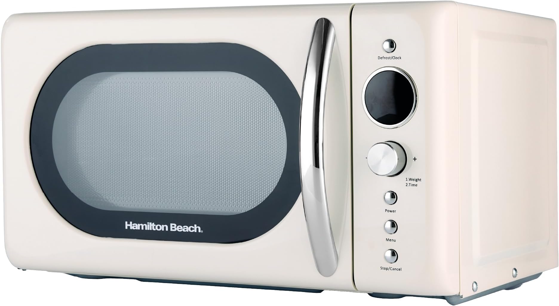 20L Retro Microwave, Compact, 8 Presets, 60 Min Timer, Express Cooking, Child Lock, LED Display, Defrost, 700W - HB70H20C, Cream