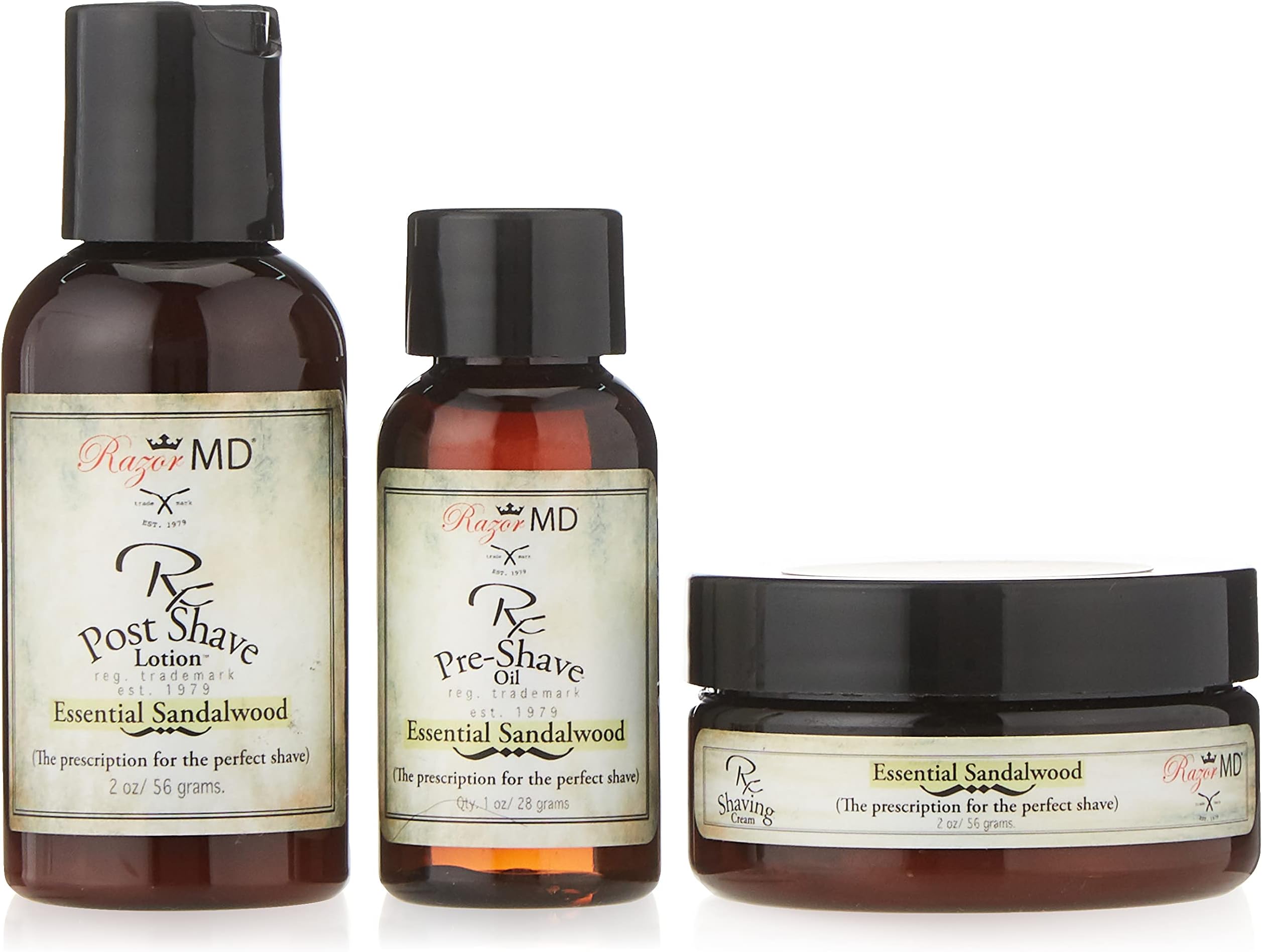Razor MD Razor md rx shave trio (herbal blend): post shave lotion 60ml + pre shave oil 30ml + shave cream 60ml, 1