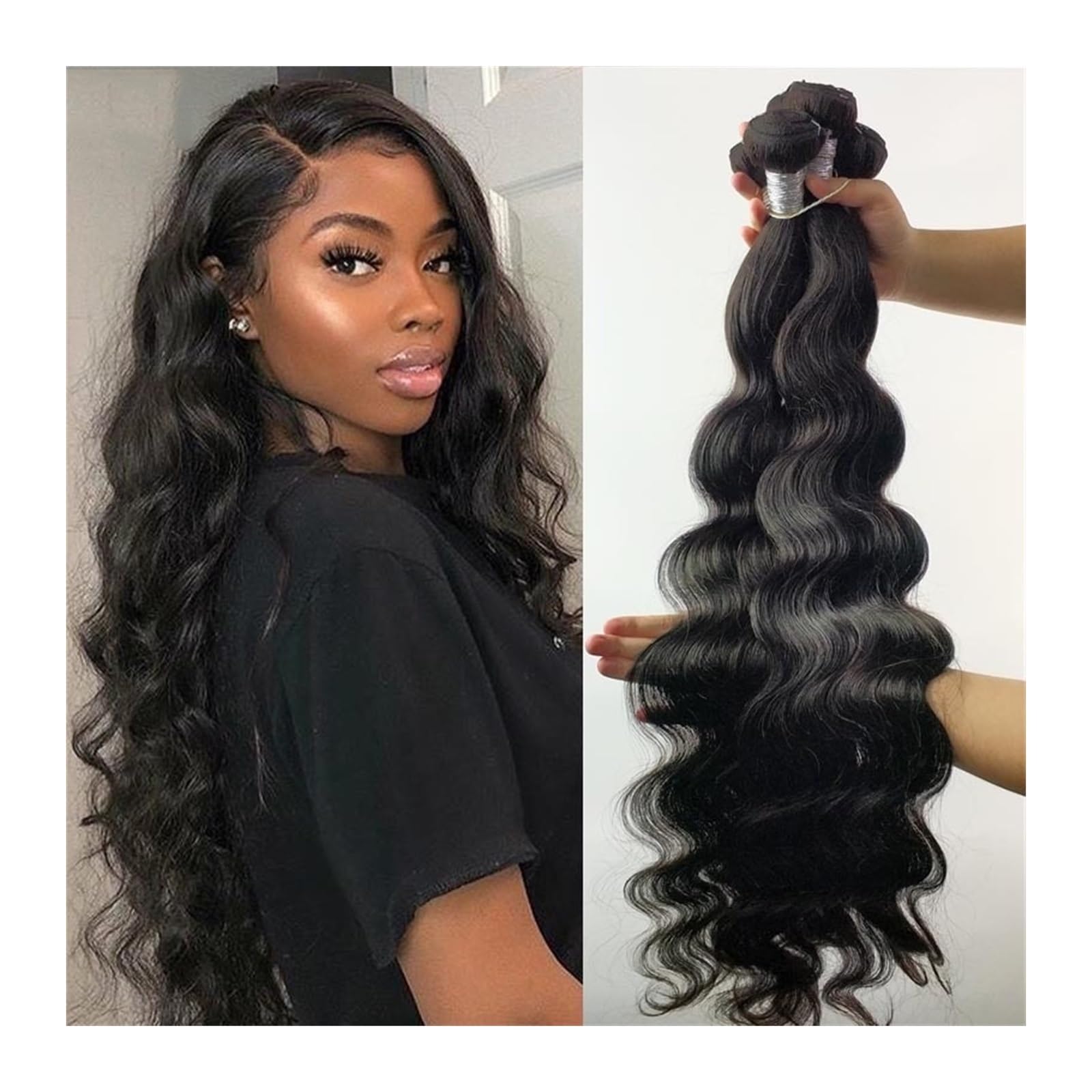 Haare Extensions 10A Körper Welle Bundles 8-40 Zoll Natürliche Schwarz Bundles 100% Menschliches Haar Bundles Top Qualität Brasilianische Haarwebart Bundles Remy Haar Haarteil für Frauen(34 36 38)