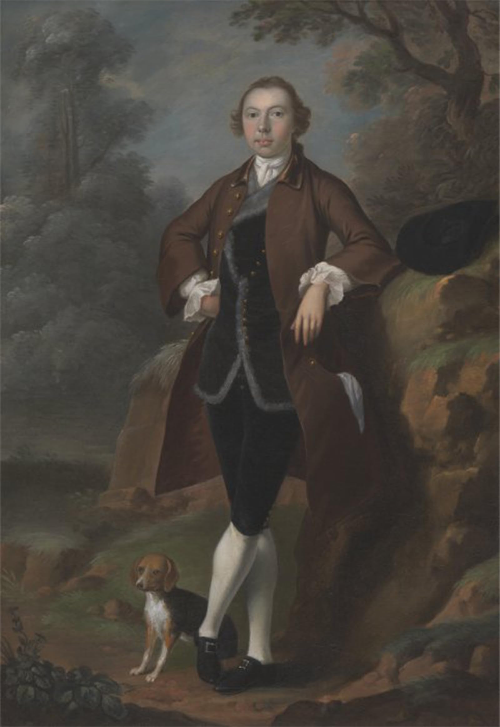 SERENDIPITP Abstract Painting Mural Print Picture Wall Decor Painting William Farington of Shawe Hall by Arthur Devis Vintage Wall Artwork for Home Decor 60x90cm