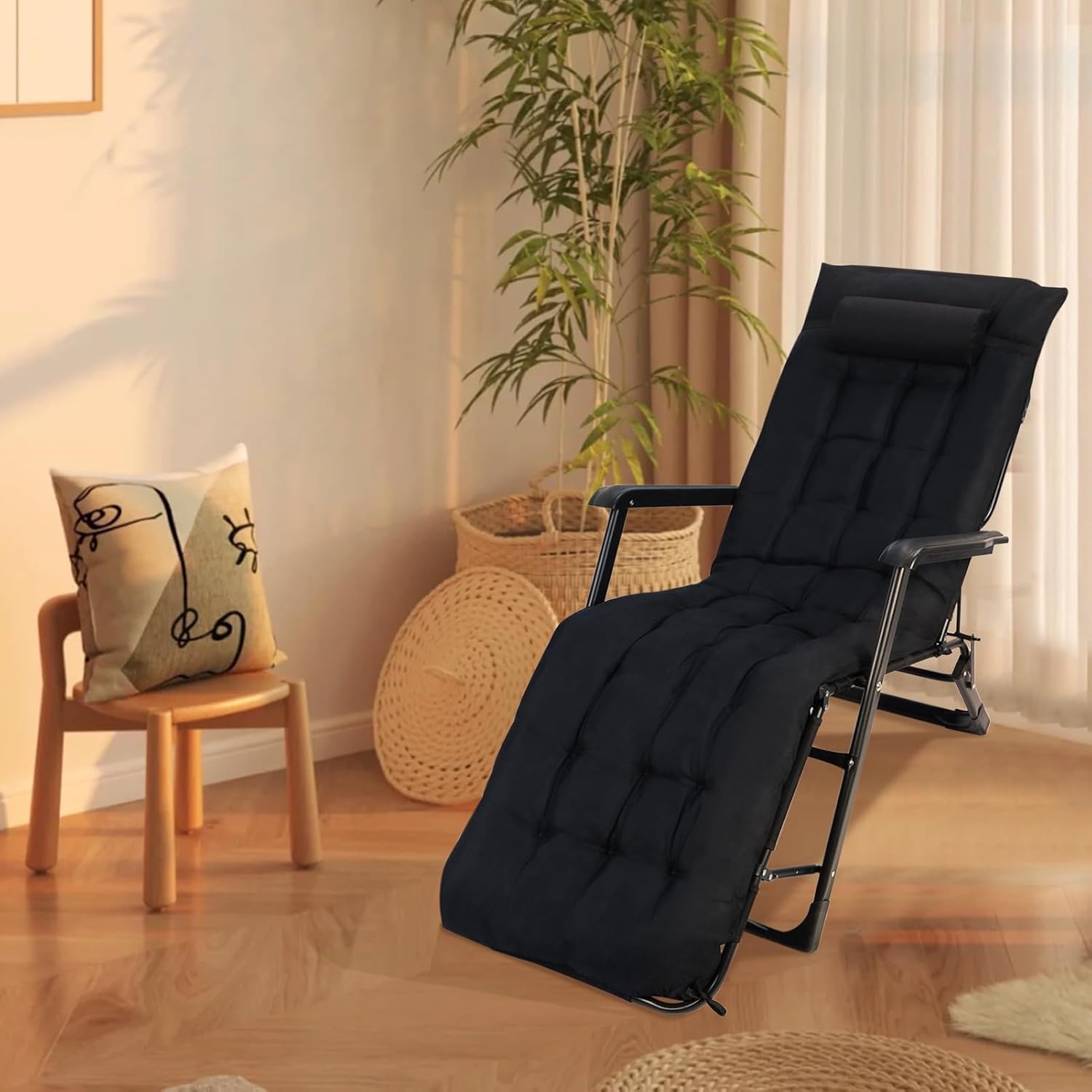 Folding Camping Cot 20in, 3+2 Positions Adjustable Folding Chaise Indoor/Outdoor Lounge Chair with Detachable Pillow, Sleeping Cots for Adults Portable Bed Cot for Patio, Deck, Cabin, Beach