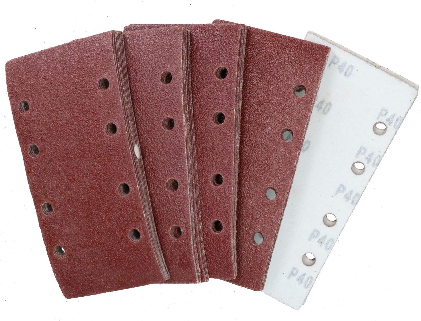 Hook/Loop 1/3 Sheet Sanding Sander Sandpaper Pads 50 Pack 40 Grit