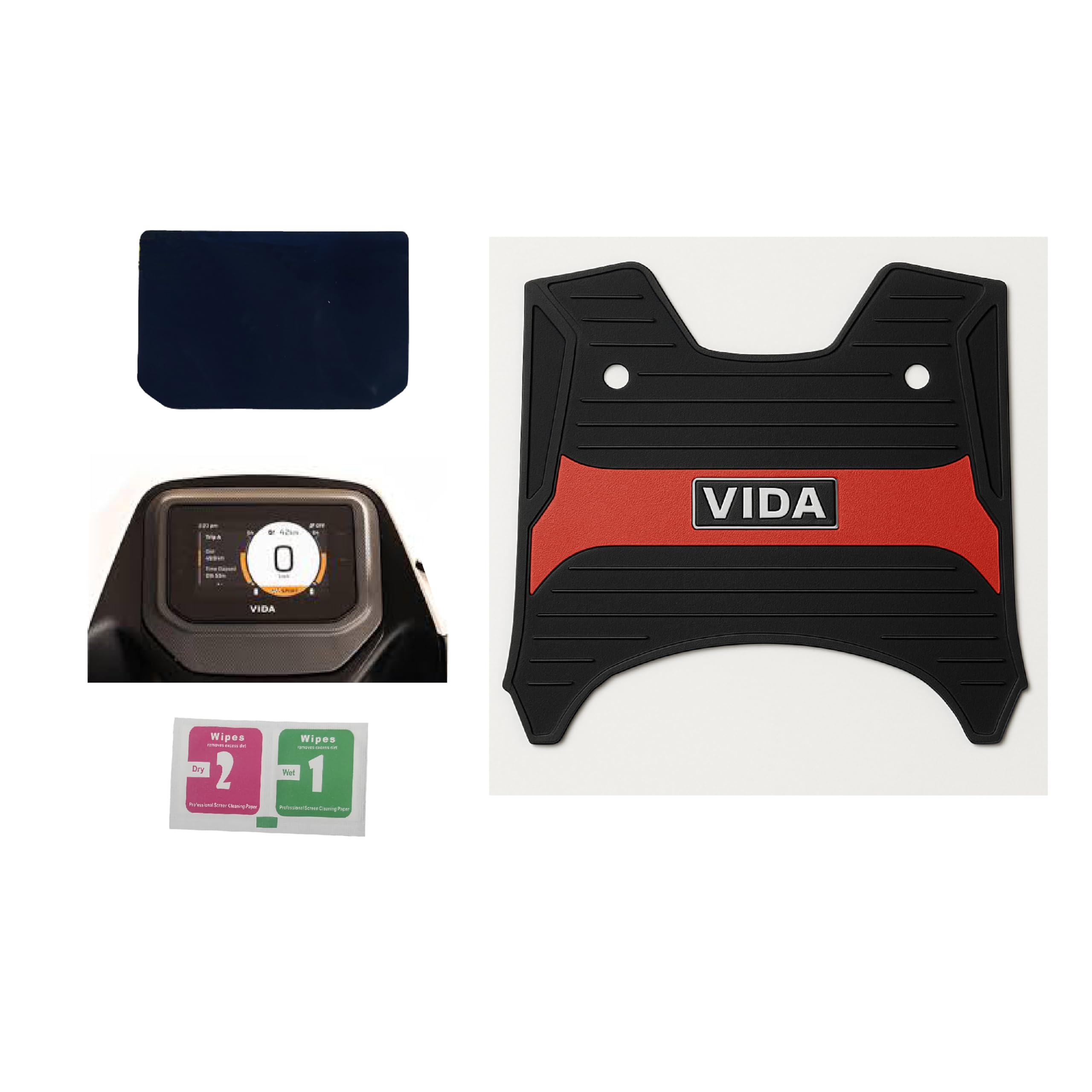 R.J.VON - New VIDA VX2 Anti Skid 3D Foot Mat with Digital Meter Screen Guard for Hero VIDA VX2 New
