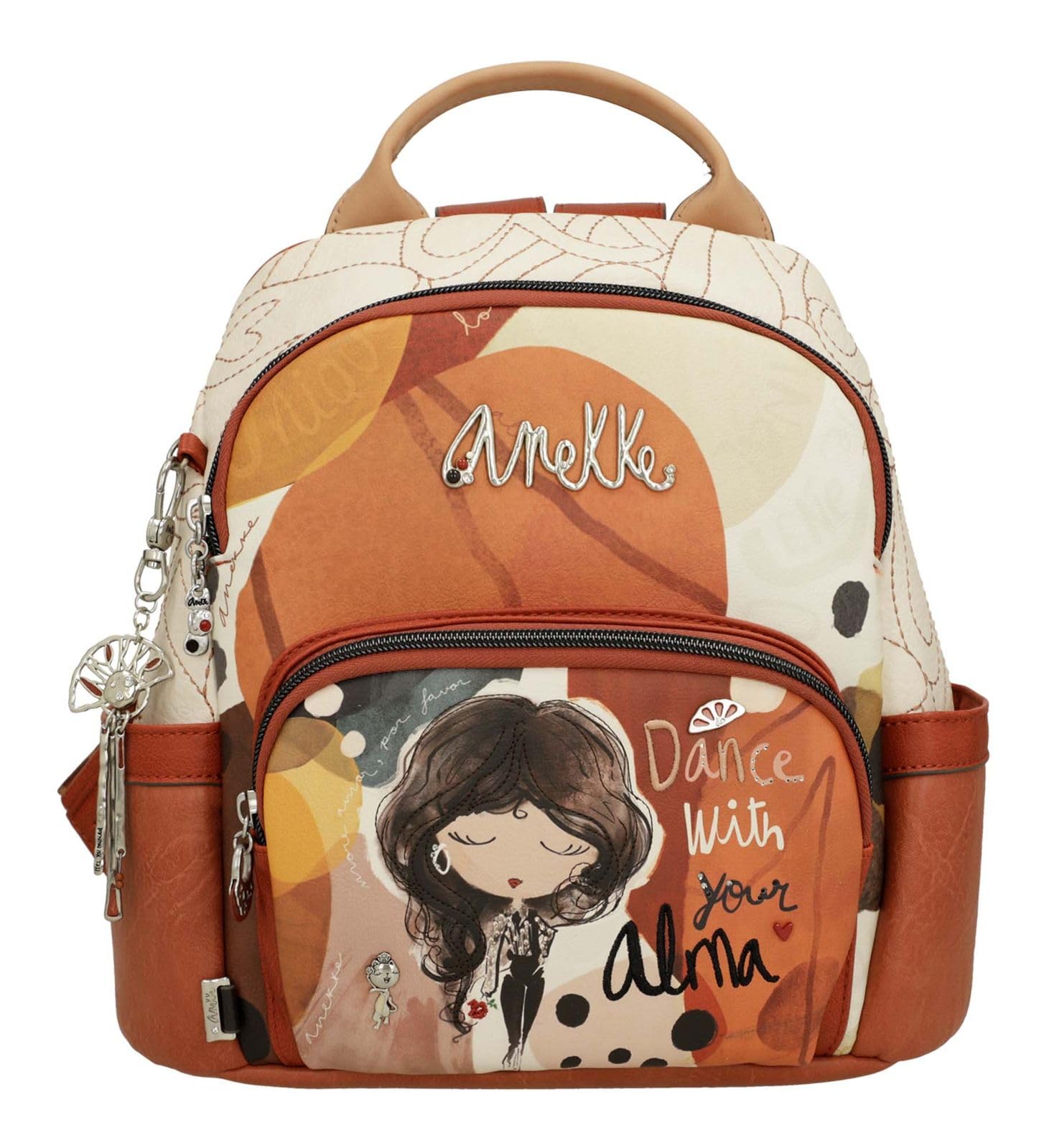 Anekke Mochila Antirrobo Alma - Seguridad y Estilo | Compartimentos Secretos y Asas Ajustables - Medidas: 28x29x14 cm - Accesorios y Complementos Mujer