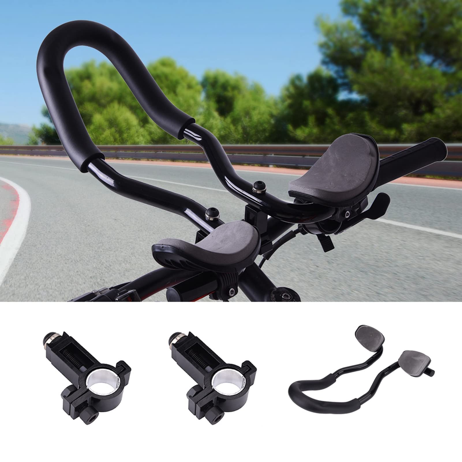 Poggiabici Manubrio Poggiamanubrio Per Bicicletta Aerobar Manubrio Per Bicicletta Manubrio Per Bici da Triathlon Manubrio Aerodinamico Per Bicicletta Per MTB Bici da Strada