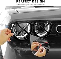 Vista 5 de Cubierta de lámpara de faro delantero para accesorios Challenger, cubierta de biseles de faros delanteros, decoración de luz exterior para Dodge