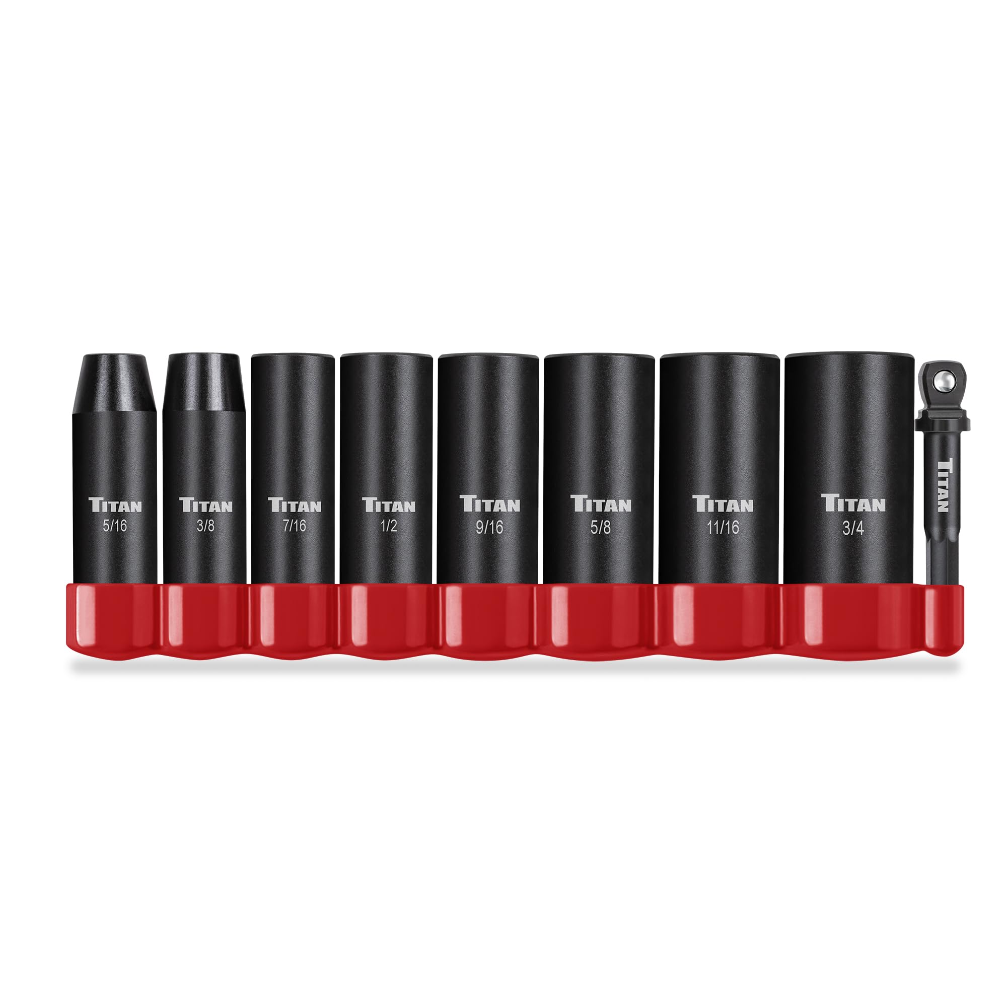 Titan 48301 9-Piece 3/8 inch Drive SAE Deep Impact Socket Set