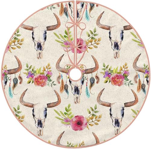 Miniatura 13 de Falda de árbol de Navidad con estampado de cámara retro y fresca, para interiores y exteriores, suministros de decoración de fiesta de Navidad