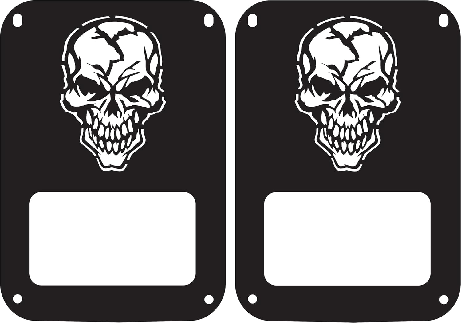 Skull Tail lamp Light Covers Compatible with Jeep JK Wrangler (2007-2018) Black Set of 2