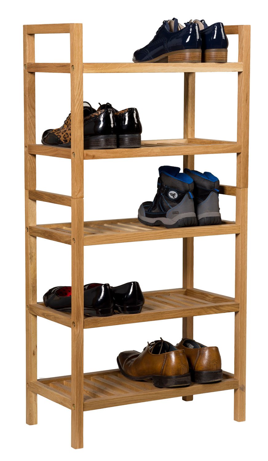 Hallowood Furniture Waverly Oak Tier Stackable Narrow Shoe Rack