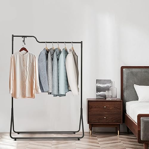 Miniatura 3 de Perchero moderno y resistente para ropa, estante de exhibición al por menor con patas ajustables, colgadores de pie de una sola barra, estantes de