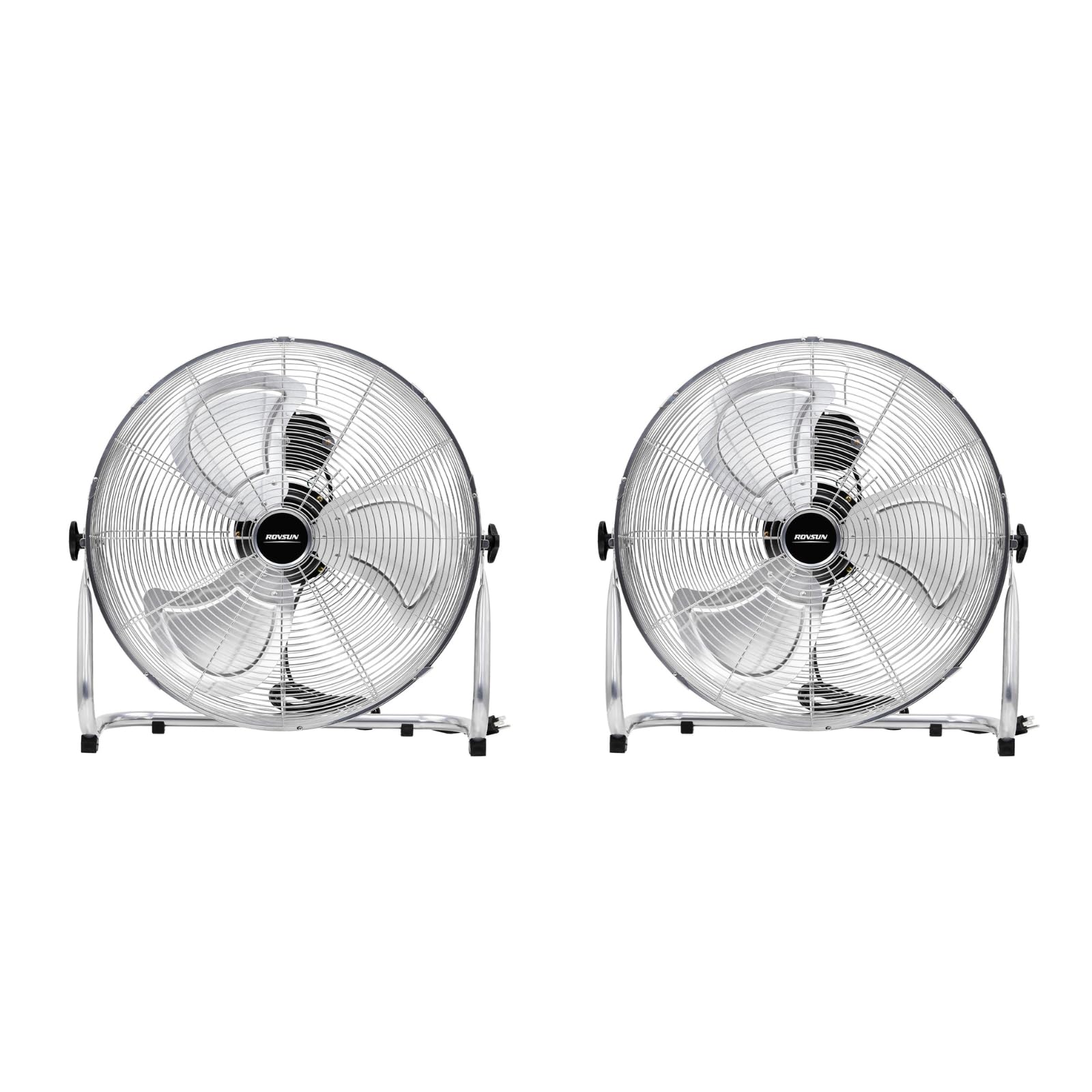 ROVSUN 12'' Floor Fans, High Velocity Heavy Duty Metal Industrial Floor Fan for Commercial & Residential, Metal Fans w/ 90°-180° Adjustable Tilt, for