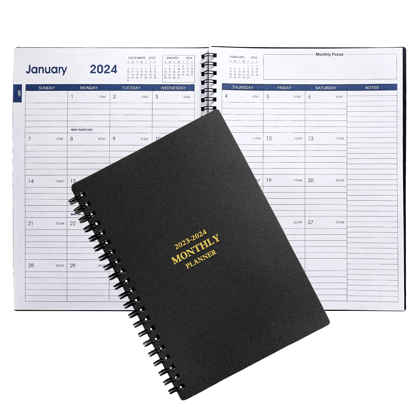 Amazon.com : Cheneyboo 2023 Calendar Planner: January 2023-July 2024 Calendar  Book 2023-2024, 7.6"x10.2" Larger Size Planner with Double Inner Pocket, 18 Month  Calendar Planner, Black : Office Products