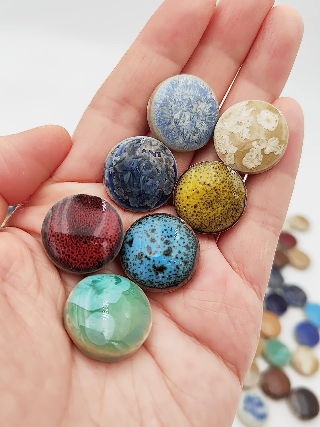 500g Random Ceramics Mosaic Tiles,DIY Making Creative Ceramic Mosaic Tiles for DIY Craft Plates Flowerpots Vases Cups Mosaic Making Supplies (3CM Round) - Image 3