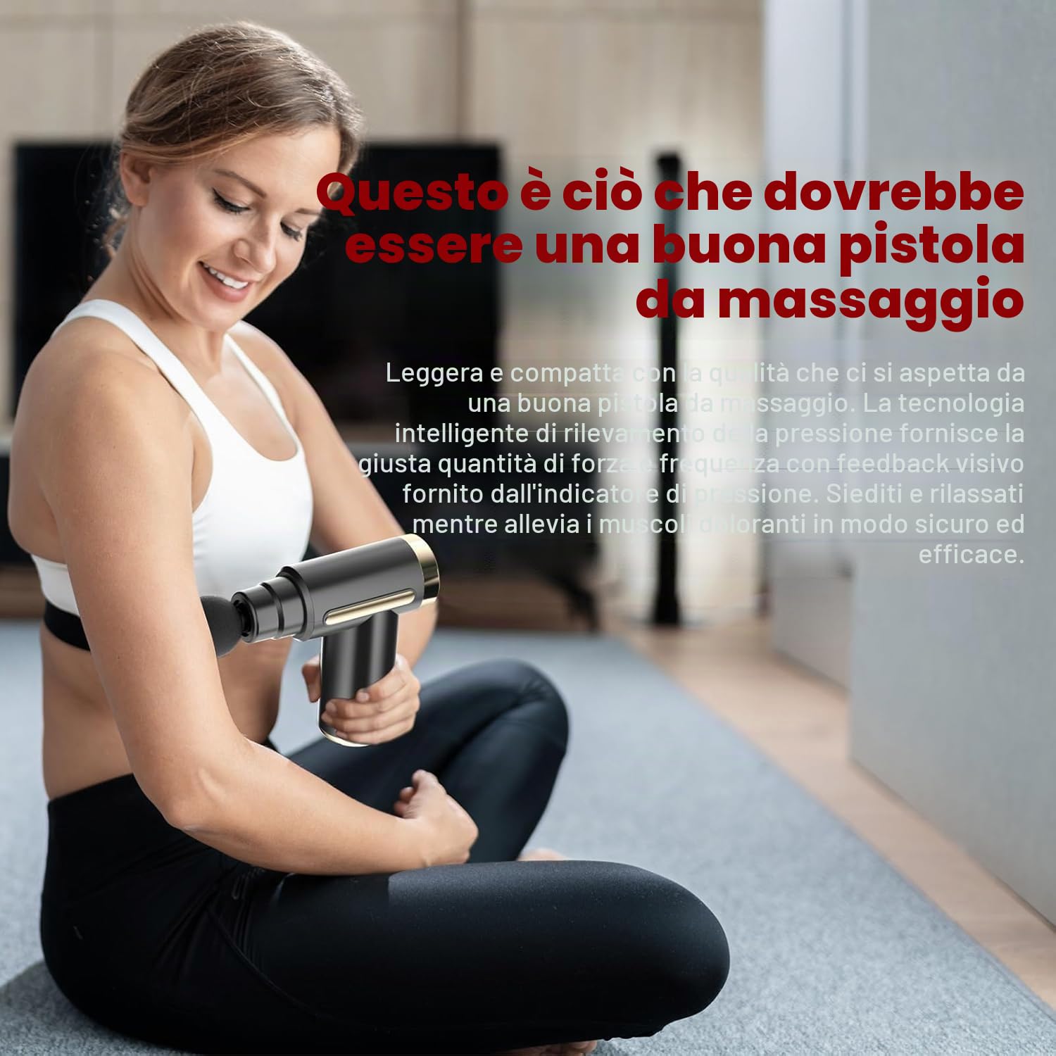 Pistola Massaggio Muscolare Mini Cotsoco Massaggiatore Muscolare Ultraleggera Regolazione a un Pulsante 6 Velocità Massaggiatore per Tessuti Profondi