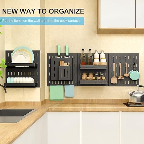 Miniatura 4 de Divan Tree Organizador de cocina montado en la pared, juego de estante extraíble para ollas y sartenes, ahorro de espacio y almacenamiento de