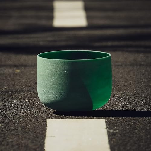 Vista 28 de TOPFUND Emerald Fusion E Note - Cuenco de cristal para plexo solar, 10 pulgadas, con funda de transporte resistente y mazo de gamuza Esmeralda E Note