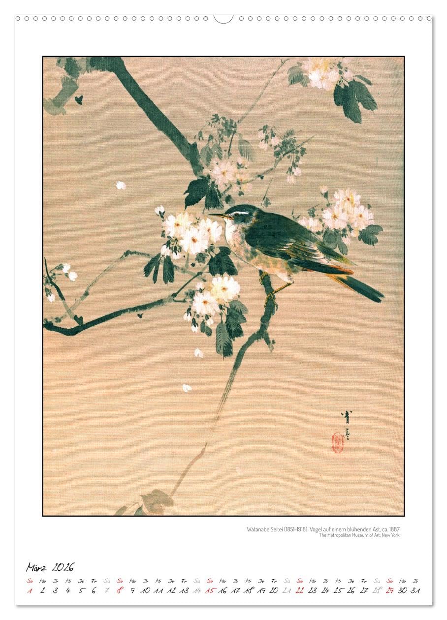 Watanabe Seitei - Japanische Tuschmalerei (hochwertiger Premium Wandkalender 2026 DIN A2 hoch), Kunstdruck in Hochglanz: Seidenmalerei Watanabe Seitei ... Augenblicks Kunstkalender (CALVENDO Kunst)