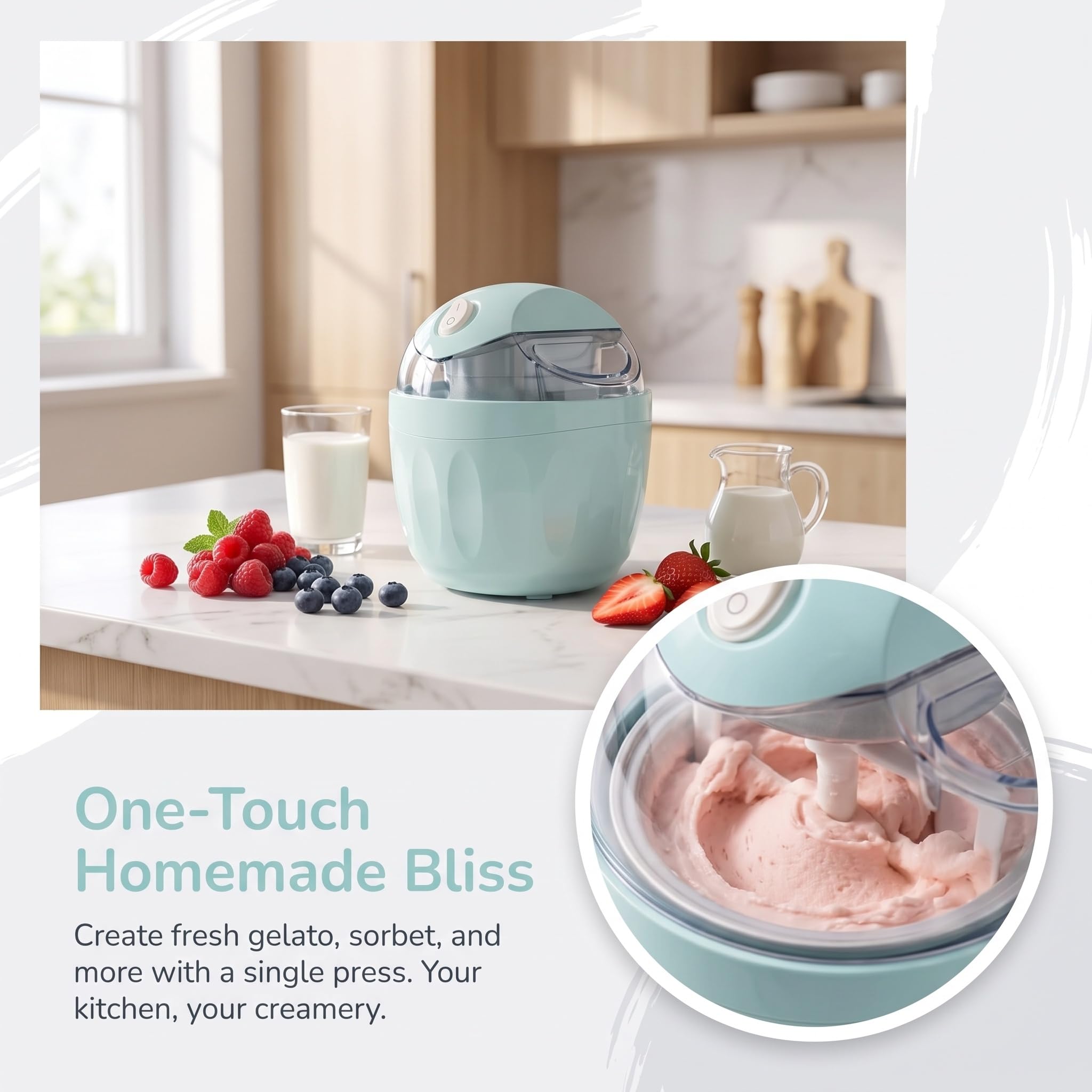 Nueva Mini Heladera Doméstica Compacta 2026, Solo 15 Minutos, Máquina De Postres Con Un Solo Toque, Porción Individual De Gelato, Yogur Helado, Máquina De Postres Fácil De Usar Con Un Solo Toque