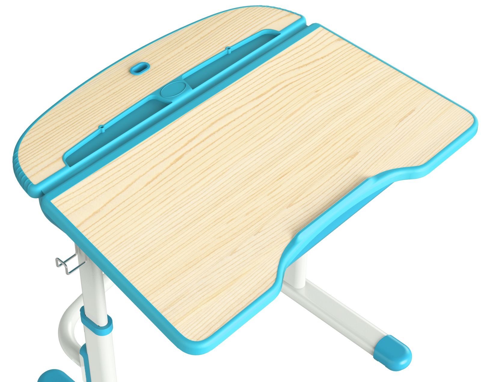 Leomark Bureau Ergonomique avec Une Chaise et Lampe pour Enfants Couleur Bleu Réglage en Hauteur - Tabouret d'enfants Apprendre et s'Amuser Chambre d'enfants Equipement de Salle