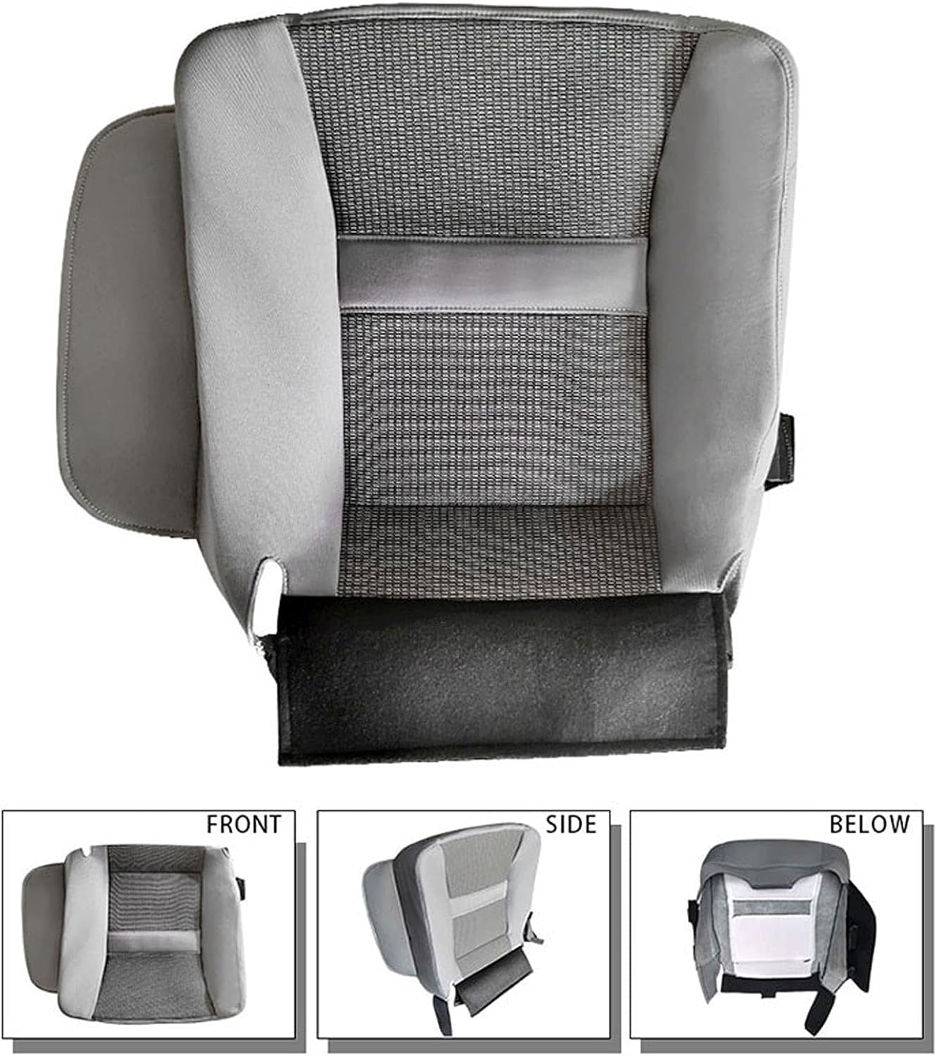 sportuli Gray Driver Side Bottom Cloth Seat Cover Replace for 2006-2008 Dodge Ram SLT 1500 and 2006-2009 SLT 2500 3500 (06-09)