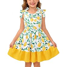 Toddler Girls Summer Dress Bow-Tie Straps V Neck Party Dresses Cute Floral Printed Sleeveless Beach Sundress