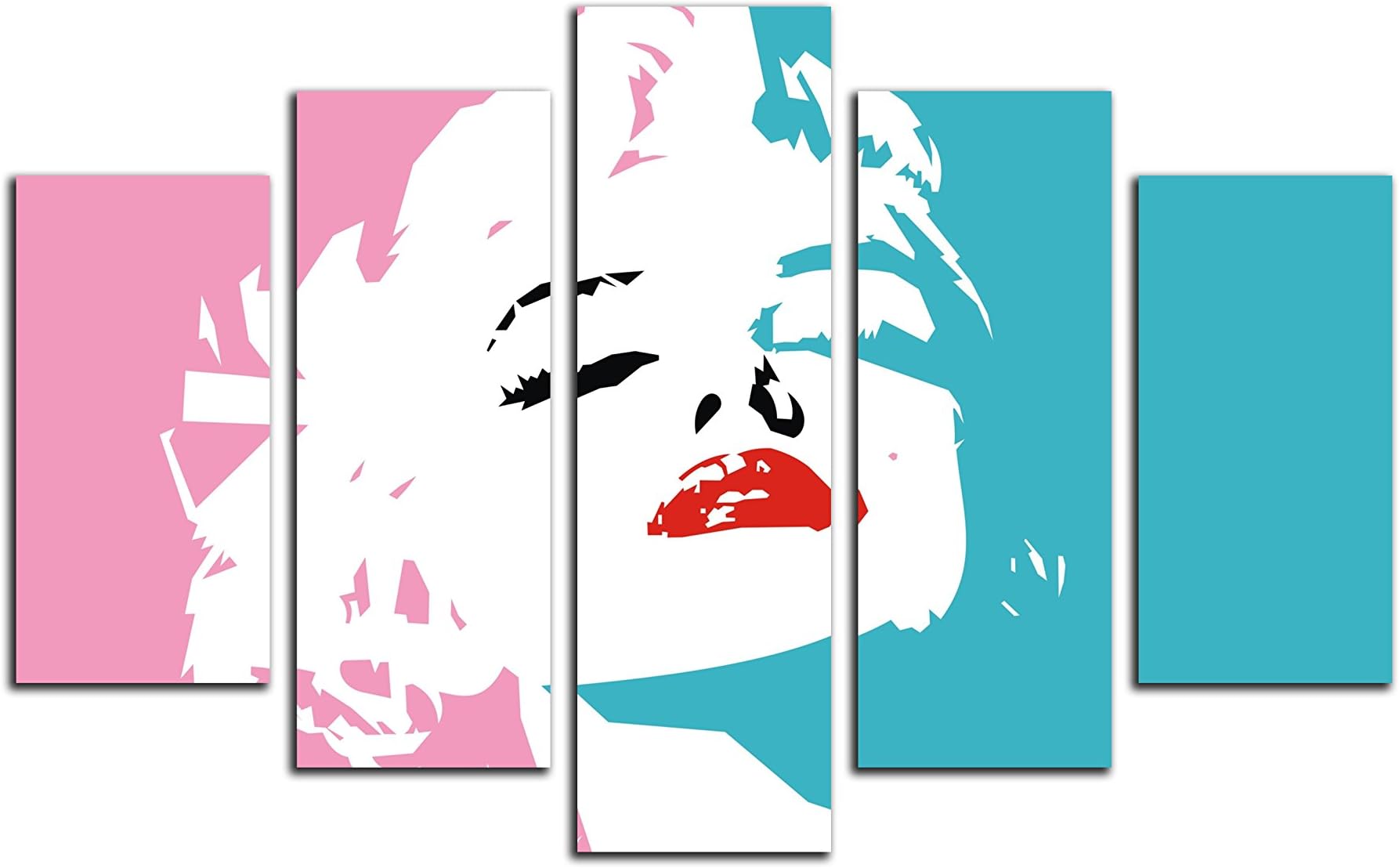 BloomLifeing 5 Pieces Modern Canvas Painting Wall Art The Picture For Home Decoration Marilyn Monroe Poster Oil Canvas Art Andy Warhol Art Picture Print On Canvas Giclee Artwork For Wall Decor