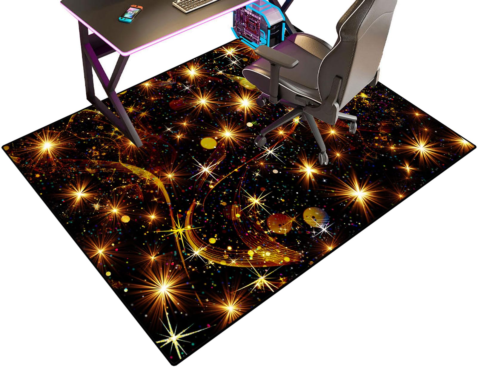 Office Chair Mat for Carpet and Hardwood Floor Gaming Chair Mat 120 x 150 cm Protector Chair Mats for Office Chair Floor Mat Non Slip Desk Computer Rolling Chair Mat for Home Office Gaming Room