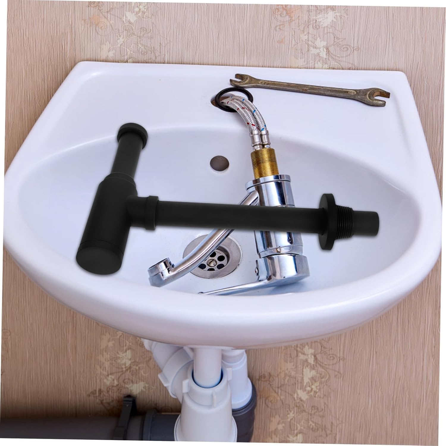 ARTIBETTER Drain Pipe Kit for Kitchen Bathroom Flexible Sink Drain Easy Installation Compatible and Wall Outlets Sleek Design for Efficient Wastewater Management