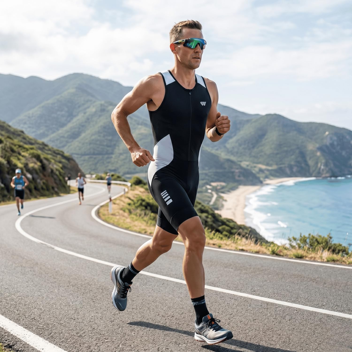 Wulibike Tuta da triathlon da uomo, senza maniche