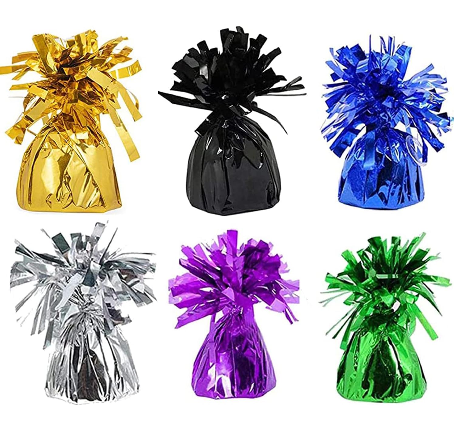 Chochkees Metallic Balloon Weights, Birthday Party Favors, Novelty and Gag Gifts, 5.5" Inches, 6-Pack (Multicolor)