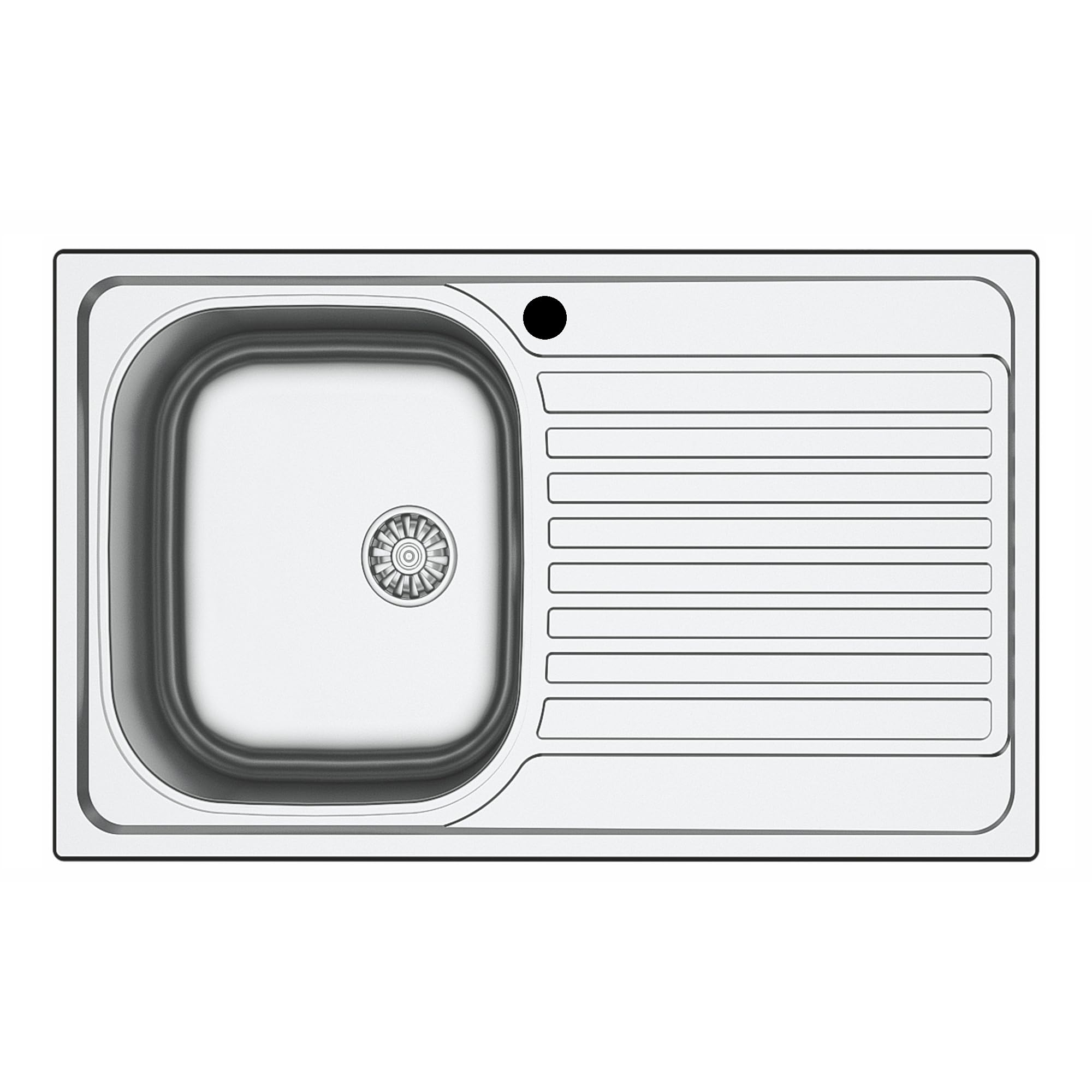 Lavello Cucina 1 Vasca con Gocciolatoio DX Inox 79 x 50 cm - 011551.S1.01.2016