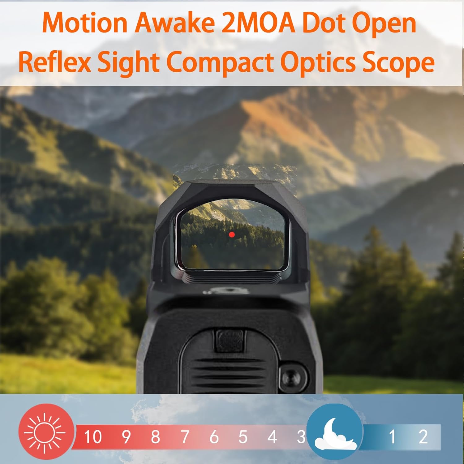 RMR Footprint Open Reflex Sight - 2MOA Dot Motion Awake Compact Optic with Picatinny Mount