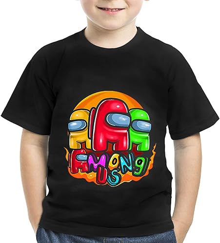 Camisa de juego para niños, camisas de cuello redondo para niños, camiseta de manga corta de moda para niños y niñas