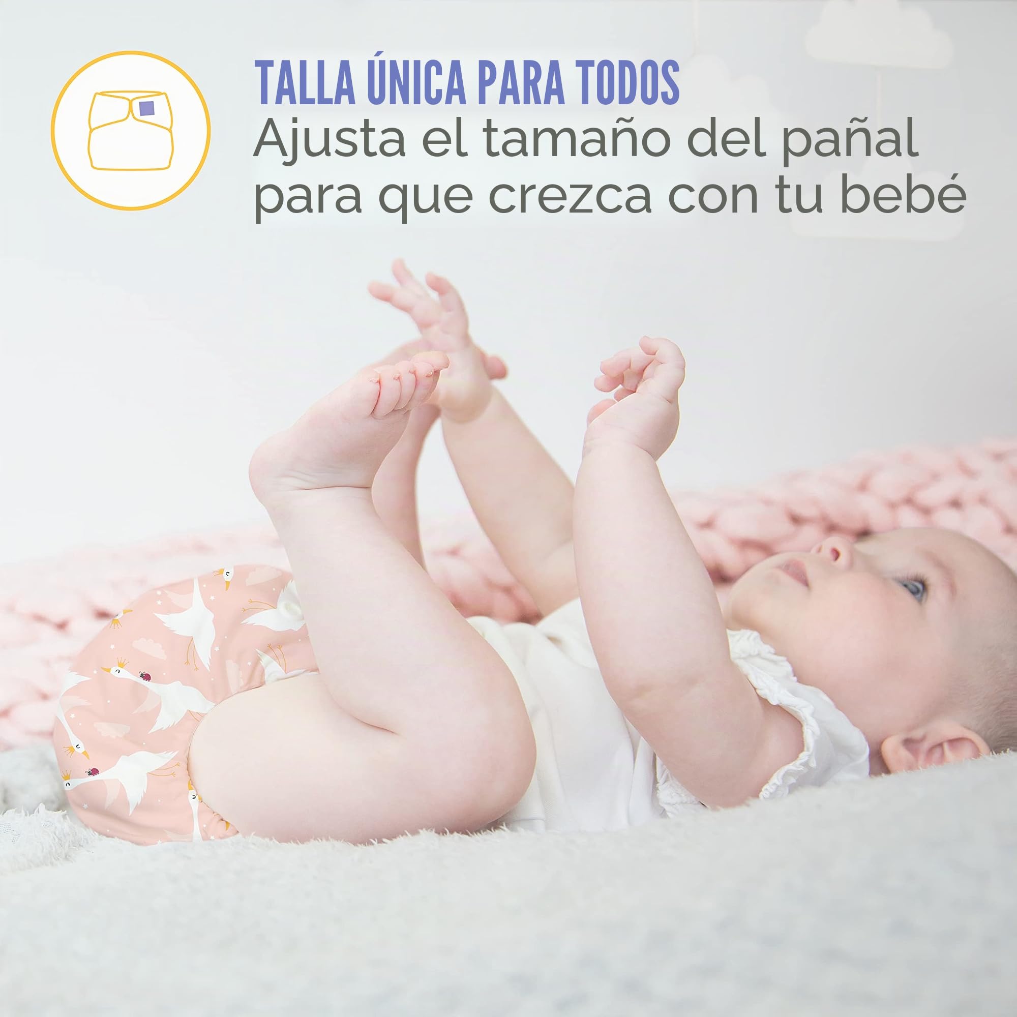 Bambino Mio Paquetes de 6 pañales reutilizables Miosolo Classic (FAVORITOS) - pañales de tela «todo en uno», pañales lavables de talla única, absorbentes, pañales reutilizables para bebés