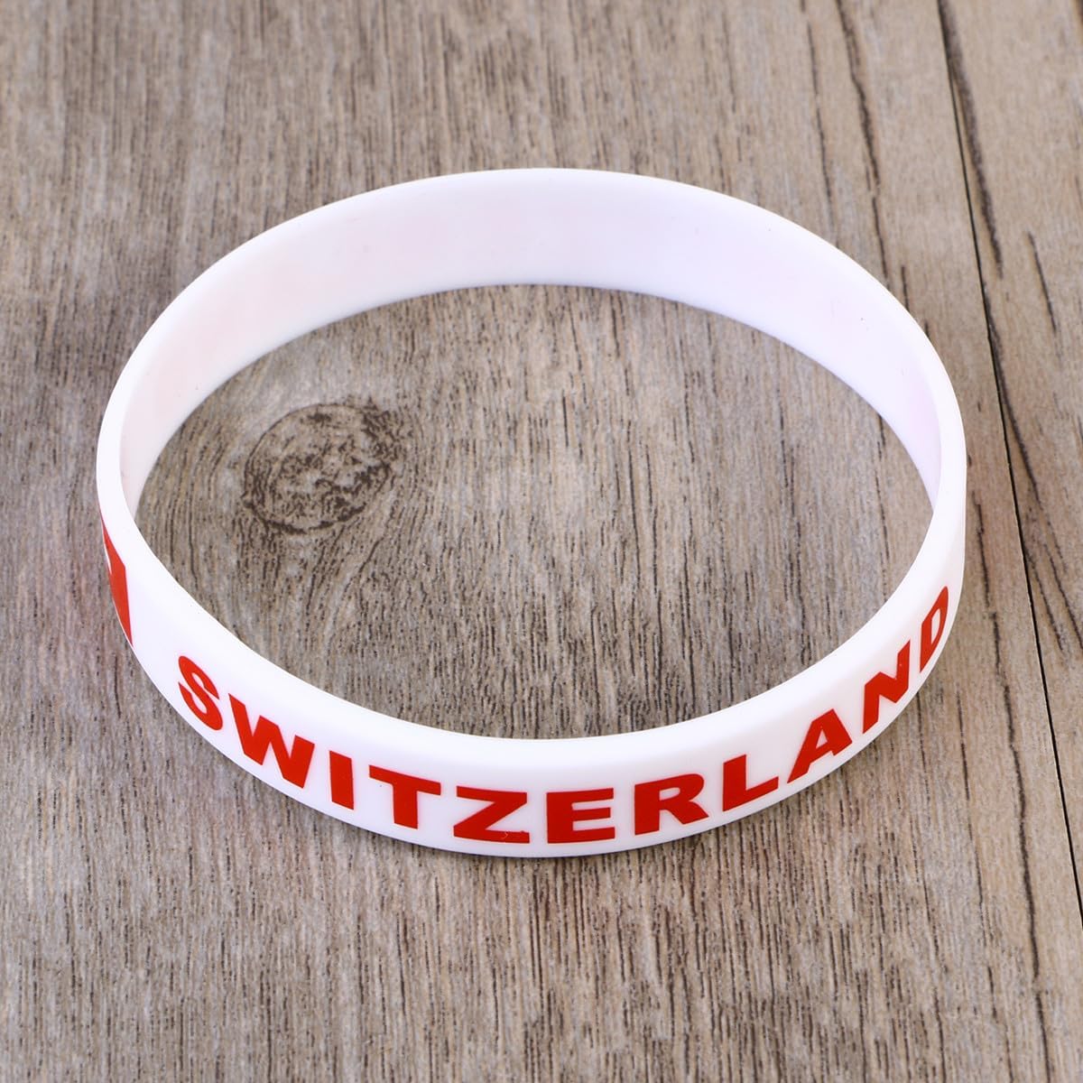 6 Pcs Switzerland Country Flag Silicone Wristbands Eco-friendly Sports Bracelets for Fans Outdoor Events