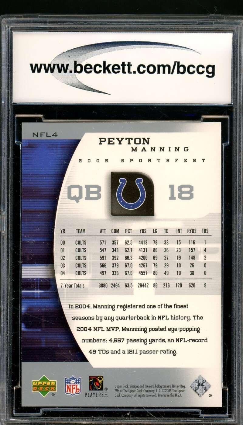 Peyton Manning Card 2005 Upper Deck Sportsfest #Nfl4 BGS BCCG 10 - Unsigned Football Cards