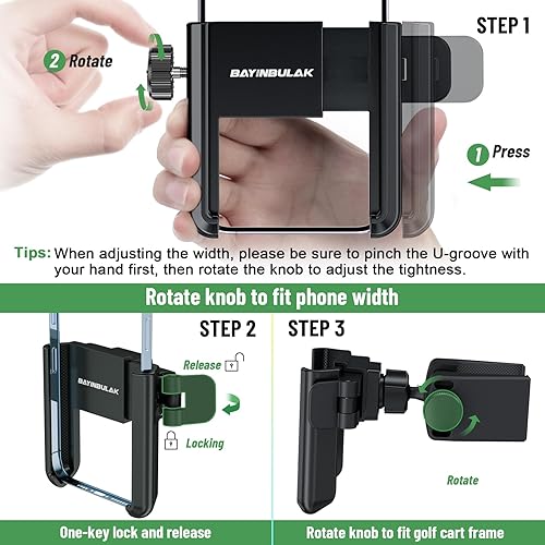 Miniatura 2 de BAYINBULAK Accesorios para soporte de teléfono para carrito de golf, negro