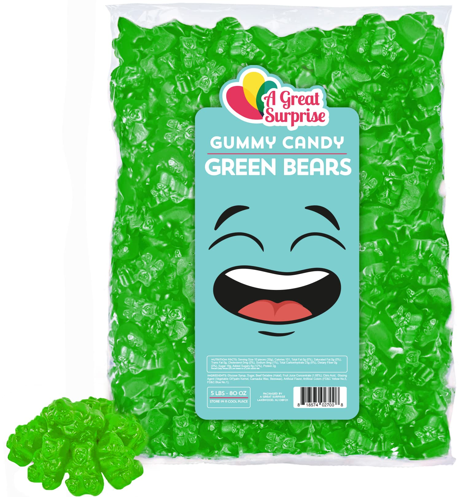 Buy A Great Surprise Green Apple Gummy Bears Gummi Candies Fruit