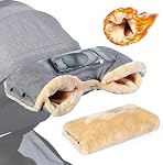 Orzbow Gants de Poussette d'hiver, mitaines imperméables pour le temps froid avec la polaire berbère, Muffs universels antigel facile à attacher à la poussette, parents et soignants, Cozy & Chaleureux, noir