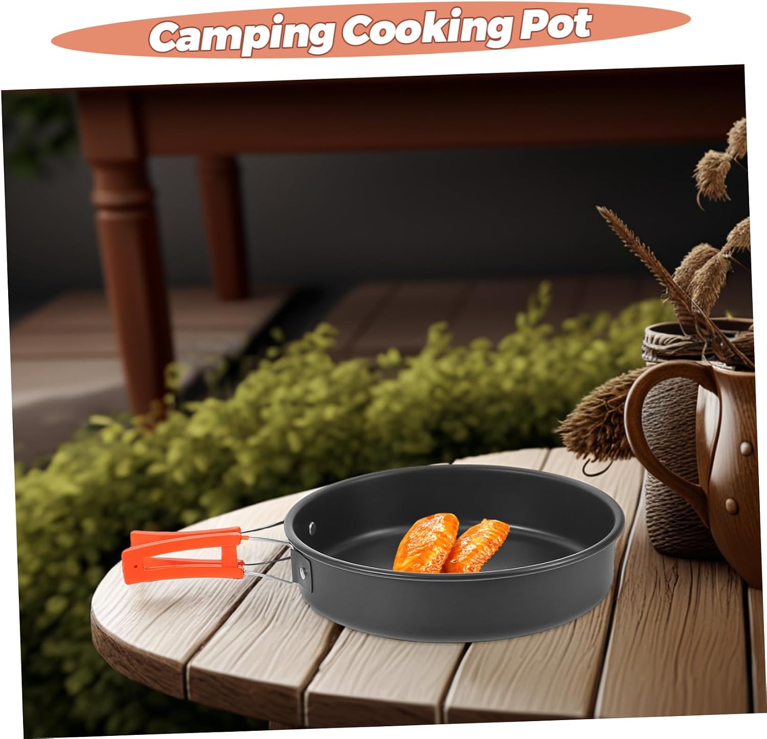 KICHOUSE Aluminum Alloy Camping Frying Pan Lightweight Nonstick Cookware for Outdoor Cooking for Hiking Picnics and Camping Trips Ergonomic Handle for Easy Grip